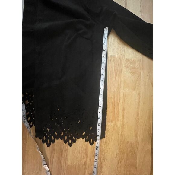 Bob Mackie Wearable Art Black Laser Cut Open Jacket 2X Plus Size - Picture 9 of 15